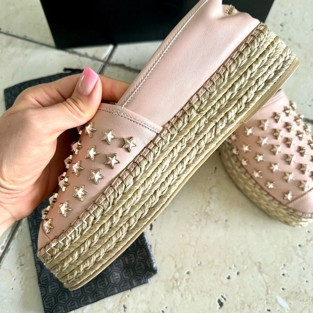 PHILIPP PLEIN Espadrille, blush pink with stars, Size 40, Authentic
